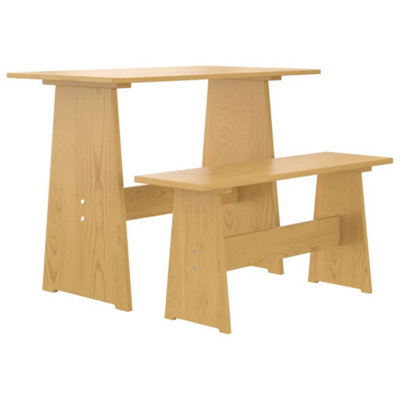 Vidaxl Brown Dining Table With Bench Reine Honey Solid Wood Pine