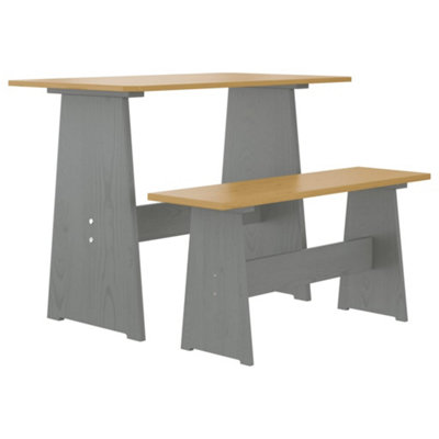 Vidaxl Dining Table With Bench Reine Honey Brown&grey Solid Wood Pine from B&Q