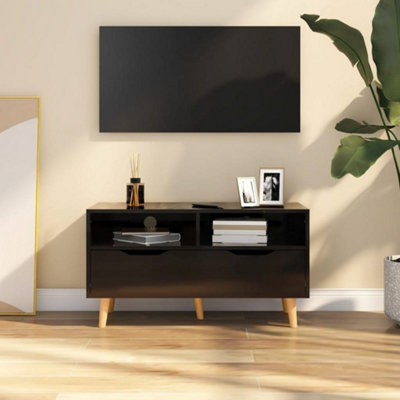 Vidaxl Tv Cabinet High Gloss Black 90X40X48.5 Cm Engineered Wood from B&Q