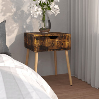 VidaXL Bedside Cabinet - Smoked Oak - 40x40x56 cm - Engineered Wood - Brown - Image 3