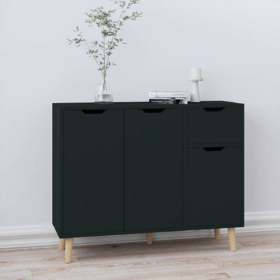 B&Q -  Sideboard Black 90X30X72 Cm Engineered Wood