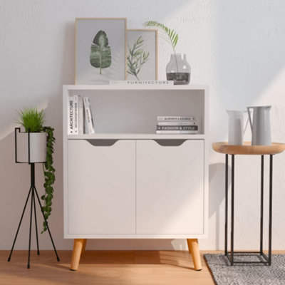 Vidaxl Sideboard High Gloss White Engineered Wood Cupboard Storage Cabinet - Image 3