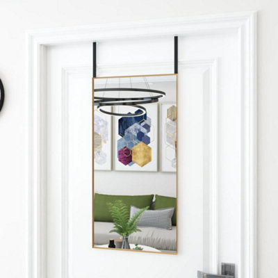 B&Q -  Door Mirror Gold 40X80 Cm Glass And Aluminium