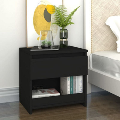 Vidaxl Bedside Cabinet 40X30x39 Cm Engineered Wood Black