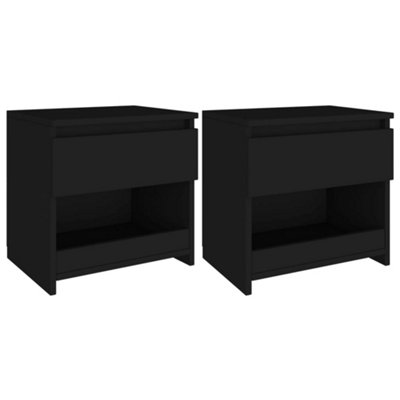 Vidaxl Bedside Cabinets 2 Pcs 40X30x39 Cm Engineered Wood Black