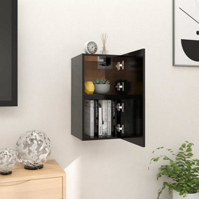 Vidaxl Wall Mounted Tv Cabinets 2 Pcs Black 30.5X30X30 Cm from B&Q