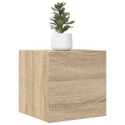 B&Q -  Wall Mounted Tv Cabinets 2 Pcs Sonoma Oak 30.5X30X30 Cm