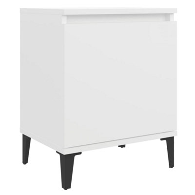 B&Q -  Bed Cabinet With Metal Legs White 40X30X50 Cm