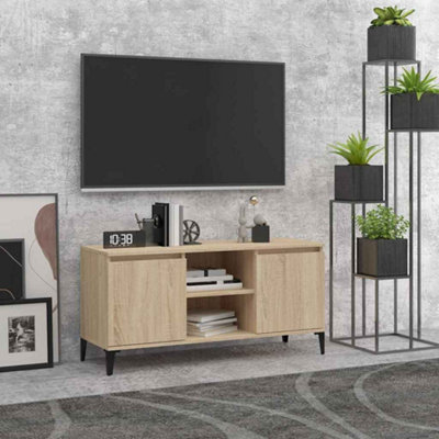 Vidaxl Tv Cabinet With Metal Legs Sonoma Oak 103.5X35x50 Cm
