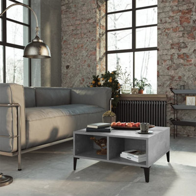 Vidaxl Coffee Table Concrete 60X60x30 Cm Engineered Wood Grey