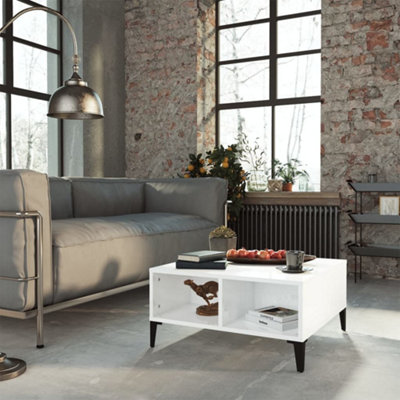 B&Q -  Coffee Table High Gloss White 60X60X30 Cm Engineered Wood