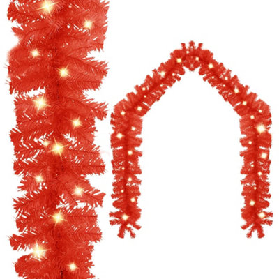 Vidaxl Christmas Garland With Led Lights 10 M Red from B&Q