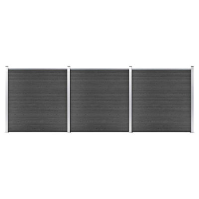 B&Q -  Fence Panel Set Wpc 526X186 Cm Black