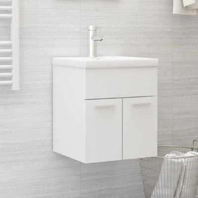 Vidaxl Sink Cabinet With Built-In Basin White Engineered Wood from B&Q