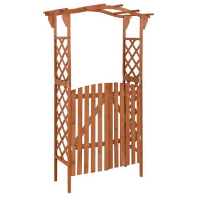 Vidaxl Pergola With Gate 116X40X204 Cm Solid Firwood from B&Q