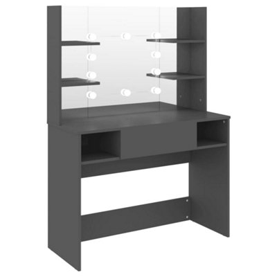 Vidaxl Makeup Table With Led Lights 100X40X135 Cm Mdf Grey from B&Q