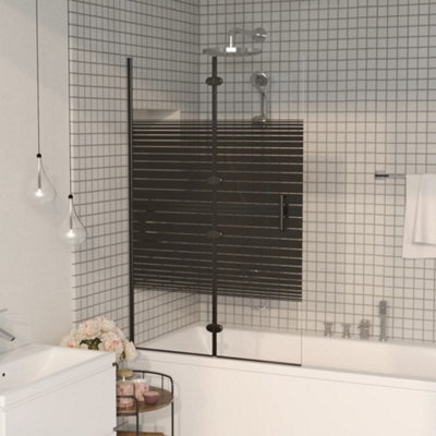 Vidaxl Folding Shower Enclosure Esg 80X140 Cm Folding Shower Enclosures Black