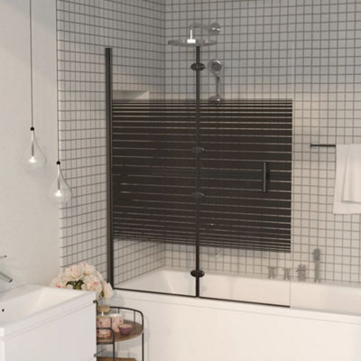 Vidaxl Folding Shower Enclosure Esg 120X140 Cm Black