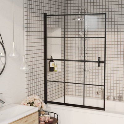Vidaxl Shower Enclosure Esg 100X140 Cm Black Shower Enclosures