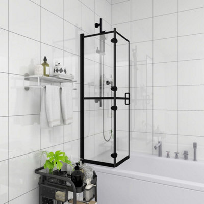 Vidaxl Folding Shower Enclosure Esg 80X140 Cm Black