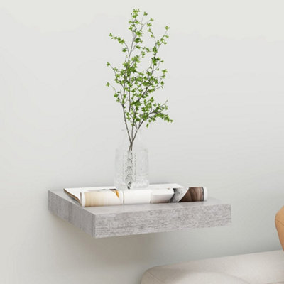 Vidaxl Floating Wall Shelf Concrete Grey 23X23.5X3.8 Cm Mdf from B&Q