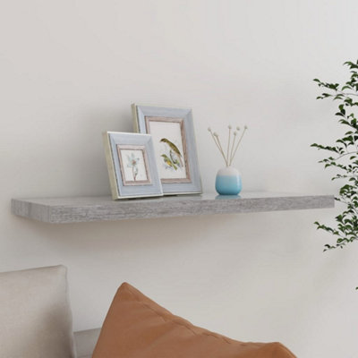 Vidaxl Floating Wall Shelf Concrete Grey 80X23.5X3.8 Cm Mdf from B&Q