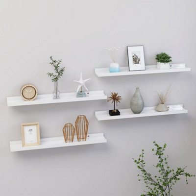 Vidaxl Wall Shelves 4 Pcs High Gloss 60X9x3 Cm White