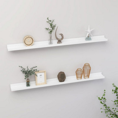 B&Q -  Wall Shelves 2 Pcs White 100X9X3 Cm