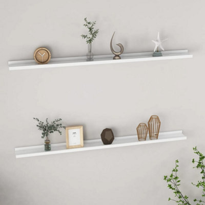 B&Q -  Wall Shelves 2 Pcs White 115X9X3 Cm
