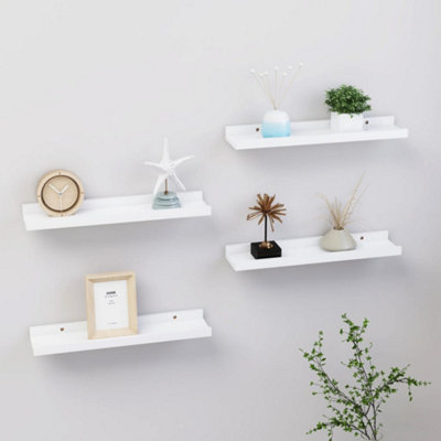 B&Q -  Wall Shelves 4 Pcs White 40X9X3 Cm