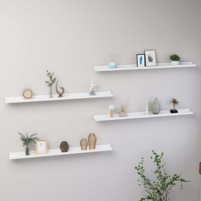 Vidaxl White Wall Shelves Pcs 100X9x3 Cm Size 4