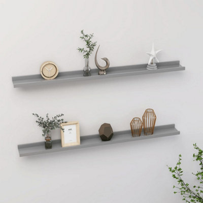Vidaxl Grey Wall Shelves Pcs 100X9x3 Cm Size 2