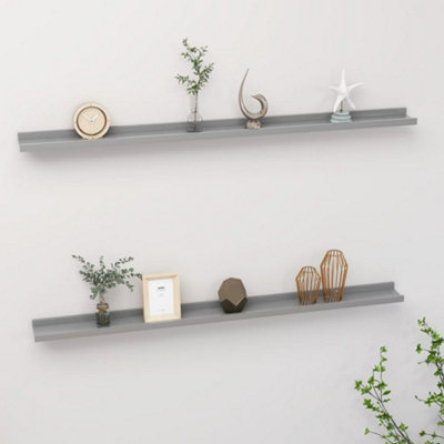 Vidaxl Wall Shelves 2 Pcs 115X9x3 Cm Grey