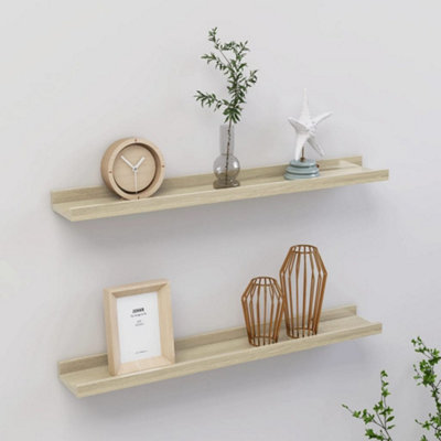 B&Q -  Wall Shelves 2 Pcs Sonoma Oak 60X9X3 Cm