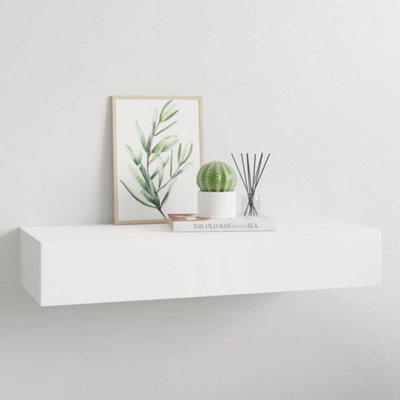 Vidaxl Wall-Mounted Drawer Shelf White 60X23.5X10 Cm Mdf from B&Q