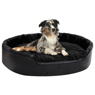 B&Q -  Dog Bed Black 90X79X20 Cm Plush And Faux Leather