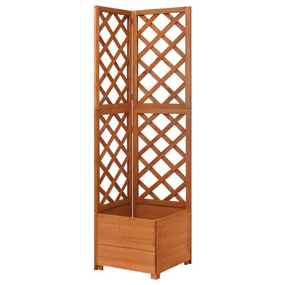 B&Q -  Corner Trellis Planter 40X40X150 Cm Solid Fir Wood