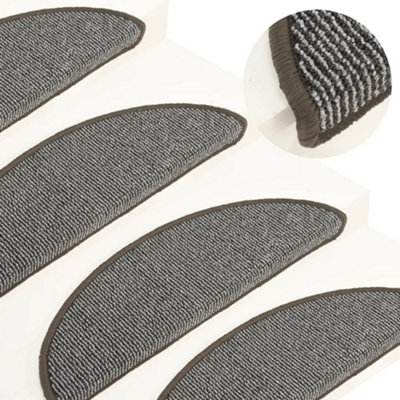 Vidaxl Stair Mats 15 Pcs 56X17X3 Cm Grey Half Round from B&Q