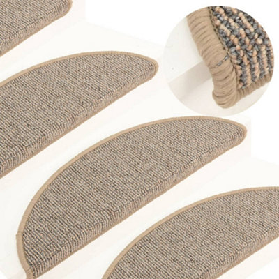 Vidaxl Stair Mats 15 Pcs 56X17X3 Cm Brown Half Round from B&Q