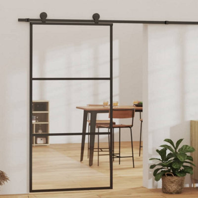 B&Q -  Sliding Door Esg Glass And Aluminium 102X205 Cm Black