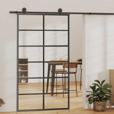 B&Q -  Sliding Door Esg Glass And Aluminium 102X205 Cm Black