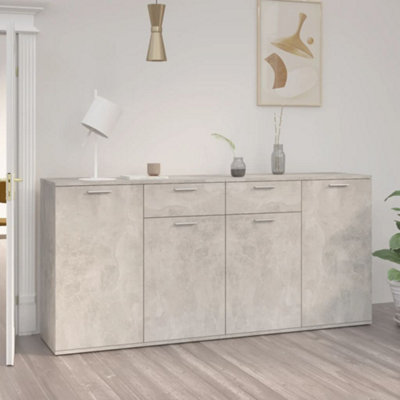 VidaXL Sideboard Concrete Grey 160x36x75 cm Engineered Wood - Image 3