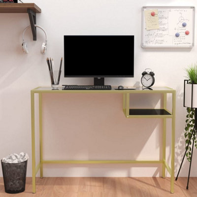 Vidaxl Computer Desk Transparent 100X36x74 Cm Tempered Glass