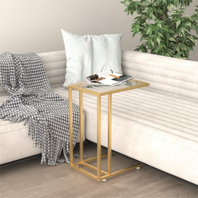 Vidaxl Computer Side Table Transparent 50X35x65 Cm Tempered Glass