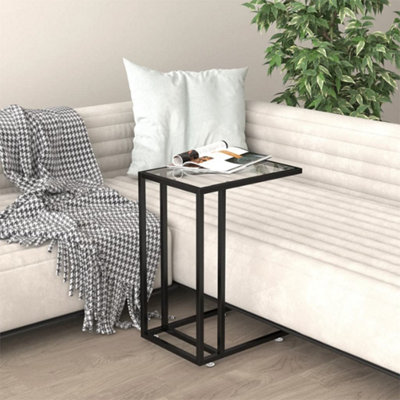 B&Q -  Computer Side Table Transparent 50X35X65 Cm Tempered Glass Computer Side Tables
