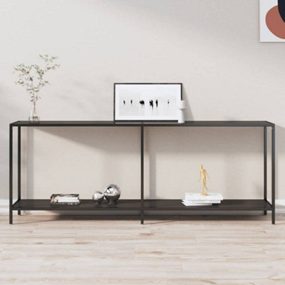 Vidaxl Console Table Black 200X35X75.5 Cm Tempered Glass from B&Q