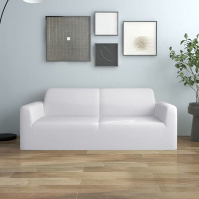 Vidaxl 2-Seater Stretch Couch Slipcover White Polyester Jersey from B&Q