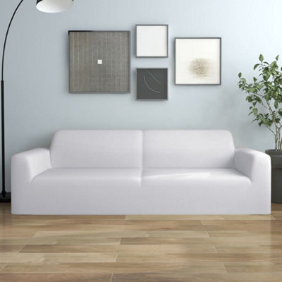 Vidaxl 3-Seater Stretch Couch Slipcover White Polyester Jersey from B&Q