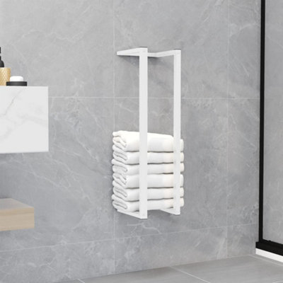 Vidaxl Towel Rack White 12.5X12.5X60 Cm Steel from B&Q