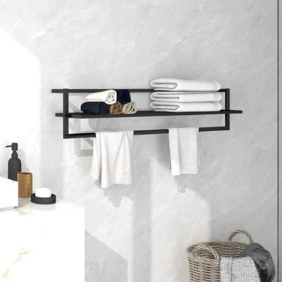 Vidaxl Towel Rack Black 95X25X22 Cm Iron from B&Q